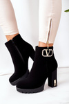 Insulated Boots On A Block Heel Black Wonderful