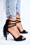 Women's Sandals On High Heel Black Carnival