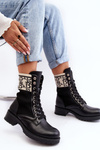 Women's Ankle Boots Brogues with Sock Black Hakina