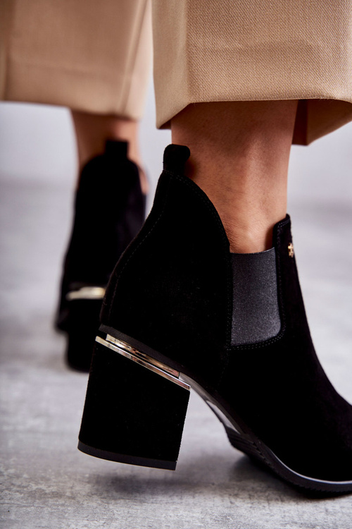 Suede Boots On High Heel Laura Messi 2506 Black