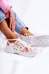 Low Sneakers Tied With Flowers White Amissa