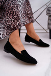 Women's Suede Leather Loafer Moccasins Black Homny