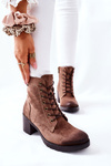 Women's Boots On High Heels Suede Beige Dunaff