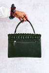 Quilted Letterman Handbag Green Roselyn 