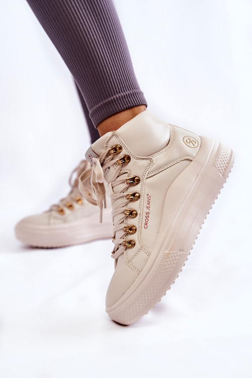 Women's High Sneakers Cross Jeans KK2R4027C Beige
