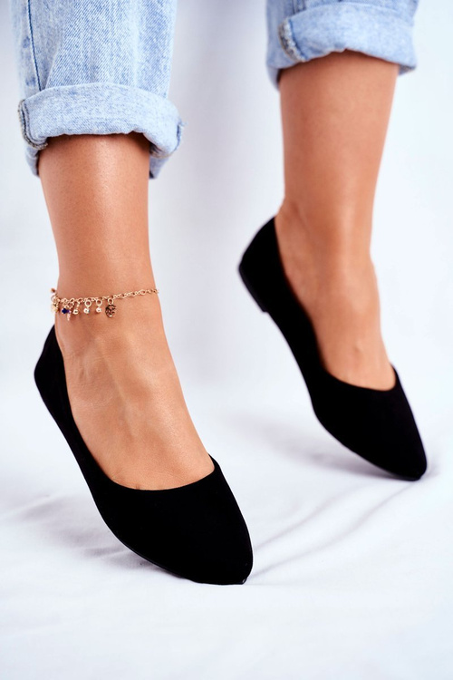 Women's Suede Ballerinas Black Bueno