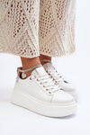 Leather Women's Sneakers with Bracelet CheBello 4406 White