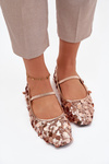 Ballerinas Decorated with Sequins Pink Champagne Terlina
