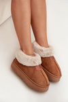 Women's Snow Boots On Platform With Fur Camel Calyra