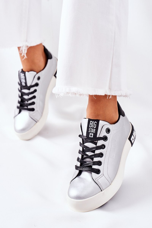 Women's Leather Sneakers BIG STAR II274034 Silver
