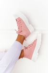 Women's High Sneakers On A Chunky Sole Pink Trissy