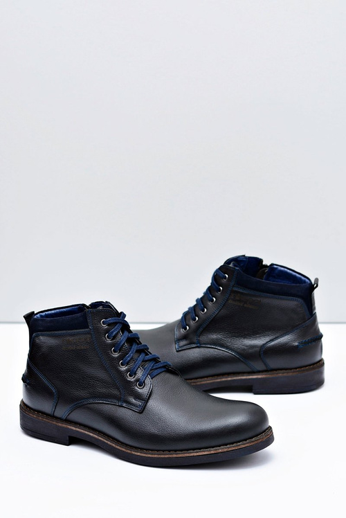 Men's Boots Leather Warm Black Boots Piere