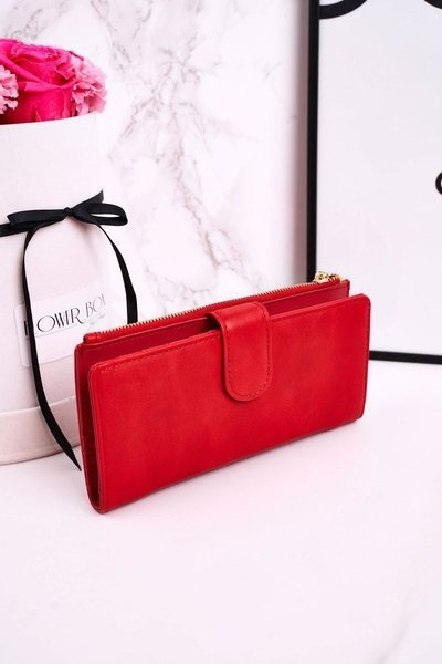 Duży Portfel Damski Z Dodatkową Portmonetką I Frędzlami Czerwony