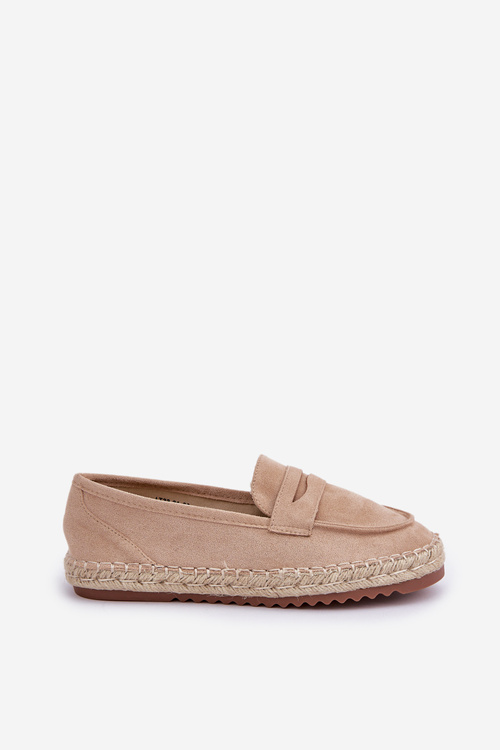 Women's espadrilles with jute weaving on flat sole beige Shilova