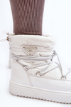 Women's Snow Boots with Platform and Lace-up White Fleure