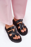 Women Sandals Made Of Natural Leather On Platform Zazoo 40440 Black
