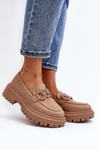 Chunky Women's Loafers With Chain Beige Dataia