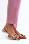 Transparent Sandals With Low Heel And Gold Decoration D&A MR38-383