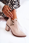 Leather Boots On High Heel Laura Messi 2506 Beige