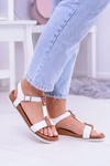 White Comfortable Women's Flat Dubi Sandals