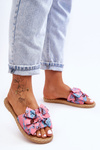 Women's Slippers With A Fabric Bow Pink Blossom