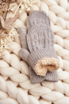 Warm Women's One-Fingered Gray Gloves