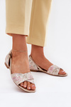 Leather Flat Sandals Maciejka 04614-22 Beige