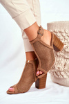Women’s Boots Peep Toe Suede Spring Beige Paradise