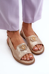 Women's Sandals With Decoration S.Barski KV-2775-49 Rose Gold