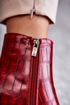Snake Leather Booties La.Fi 260038R-XC Red