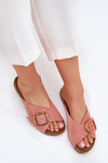 Leather Sandals With Golden Buckle Maciejka 07000-15 Pink