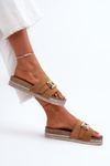 Women's Platform Slides With Decoration Camel Vapireta