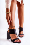 Leather Sandals With A Cut Out Black Maronni