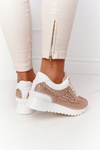 Wedge Sneakers With Sequins Lu Boo Beige