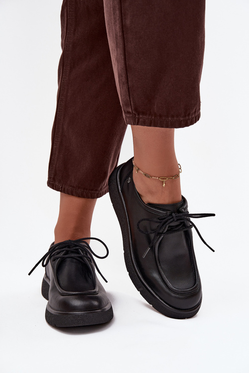 Damskie Półbuty Skóra Naturalna Czarne Maciejka K7189-01