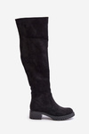 Knee High Boots With Flat Heel Black Filora