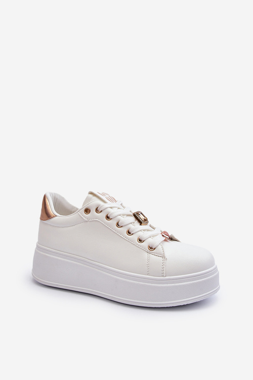 Women's platform sneakers with white embellishments Herbisa