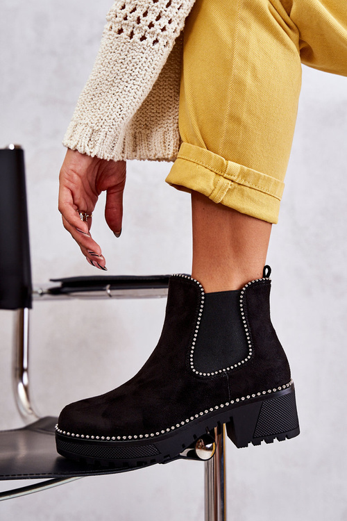Women's boots with studs Black Afaries