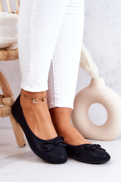 Baleriny Damskie Klasyczne Czarne Fimme