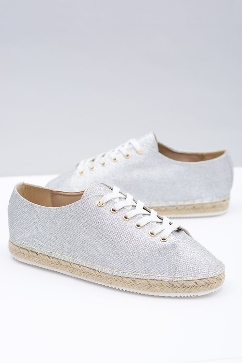 Lu Boo | Silver Brocade Linen Fairy Espadrilles