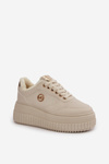 Damskie Buty Sportowe Sneakersy Masywna Podeszwa Beżowe Ardiela