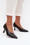 Czółenka Lakierowane Szpiczaste Noski Szpilka Czarne Gavrielle 