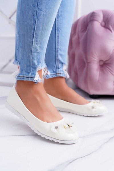 Vices | Lacquered Pastel Women's Ballerinas with Flower Neli