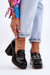Leather Pumps On Massive Heels Black Maximo