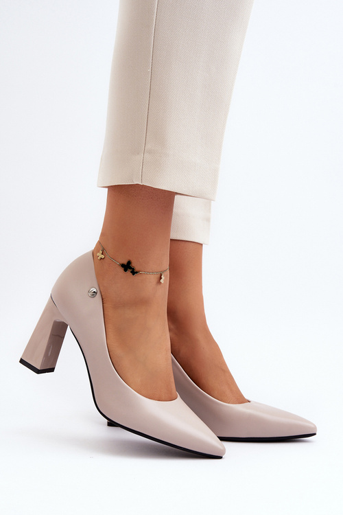 Gray Eco Leather Pumps Giseleni