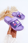 Light Children's Slides Sandals With Animal Motif Violet Rico 