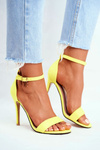 High Heel Suede Sandals Yellow Liberty