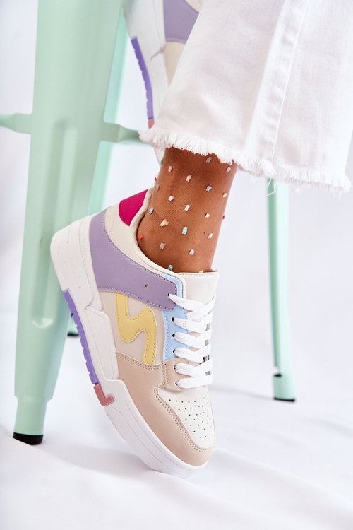 Women's Sport Leather Shoes Beige Francis