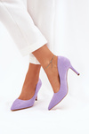 Stiletto Shoes From Eco Suede Purple Vannith