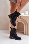 Embellished Women's Work Boots Insulated D&A Black MR880-017